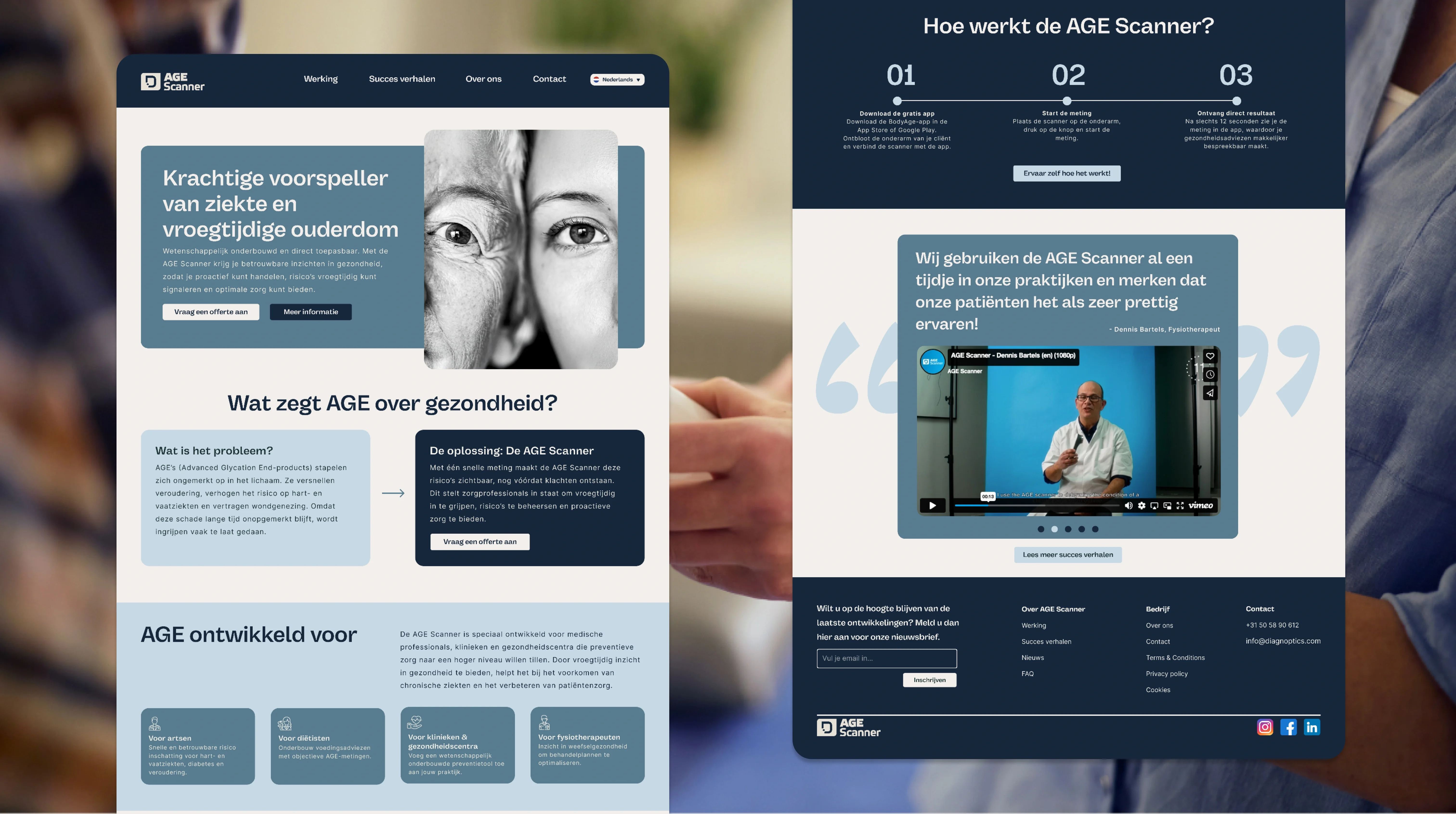 losse design elementen van de website
