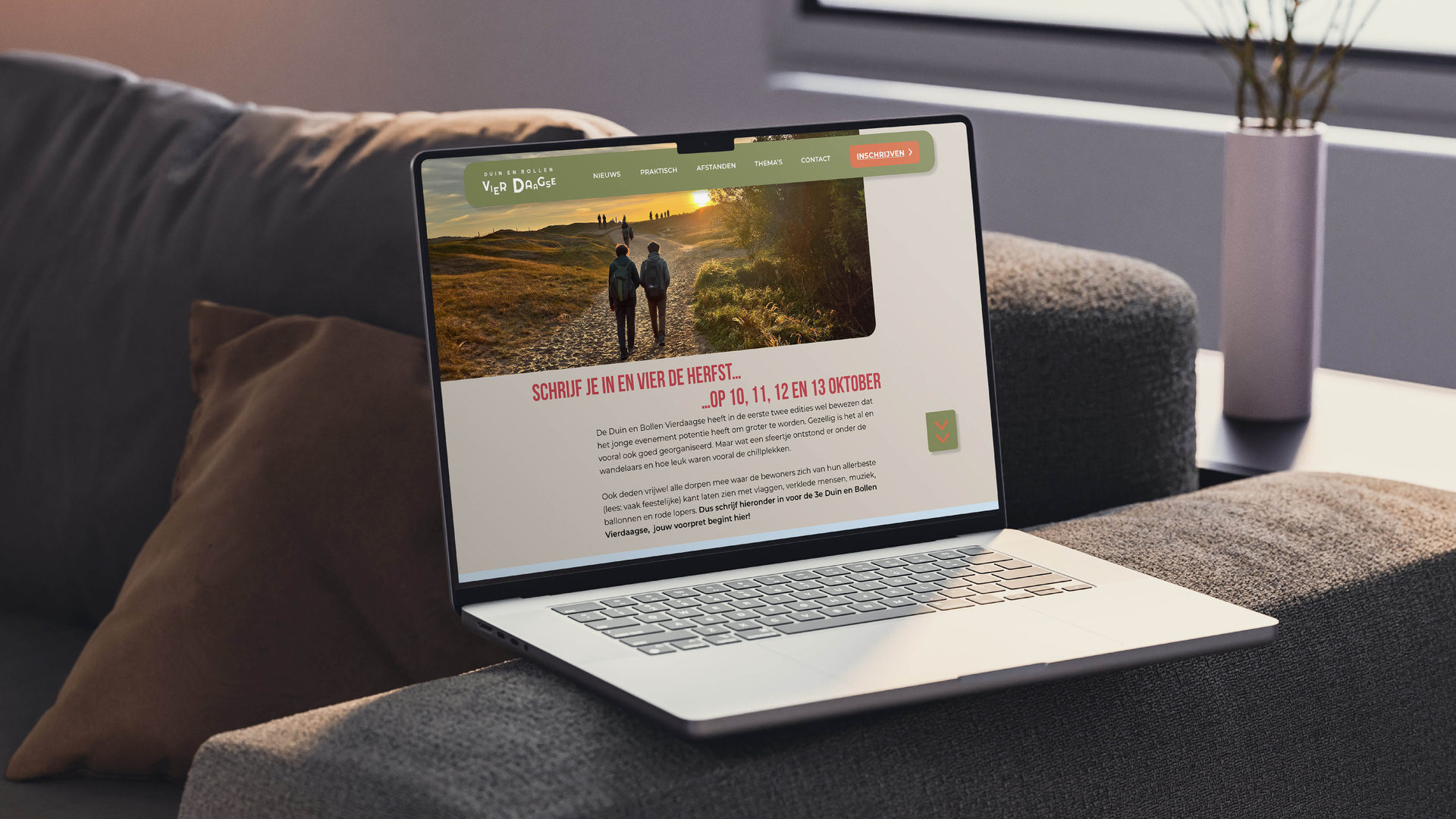 Duin en Bollen Vierdaagse website mockup