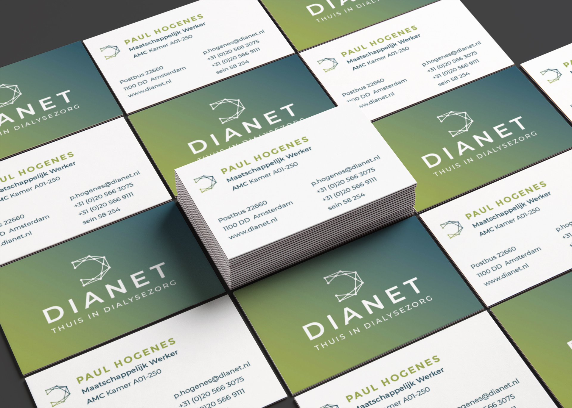 Dianet mockup visitekaartjes