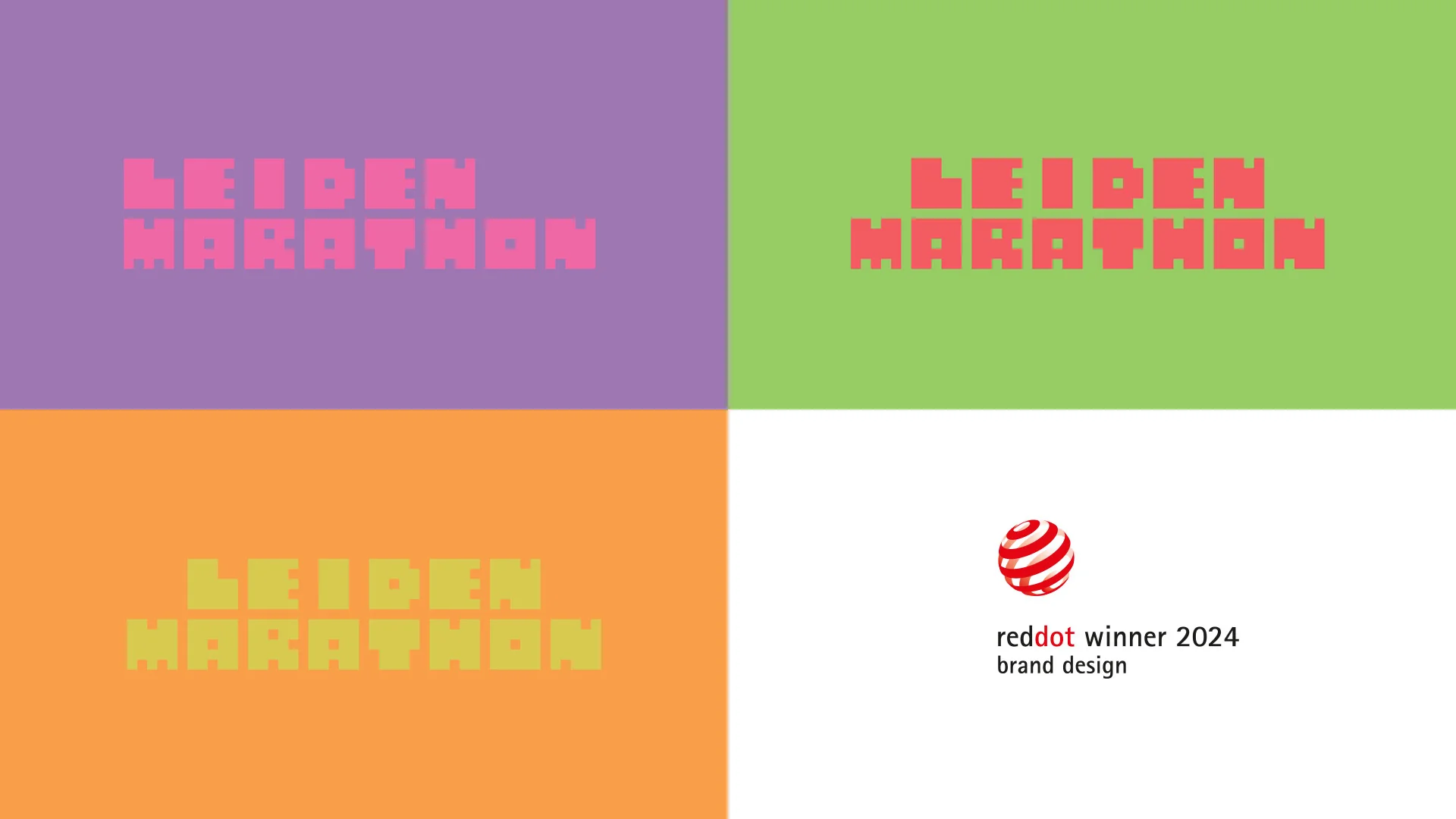 Leiden Marathon logo in 4 kleuren