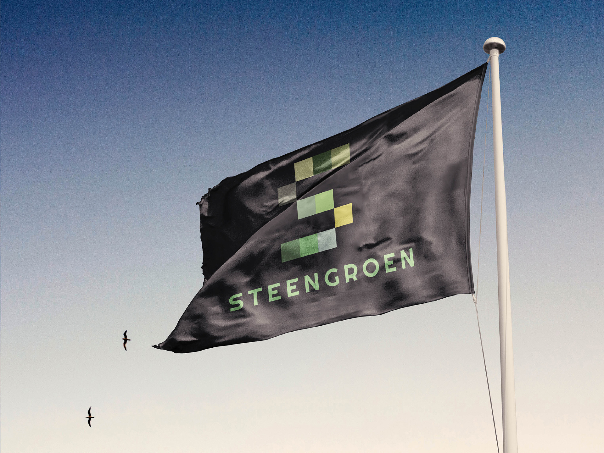 Steengroen mockup vlag